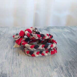 DIY upcycle braided fabric patriotic bracelet set